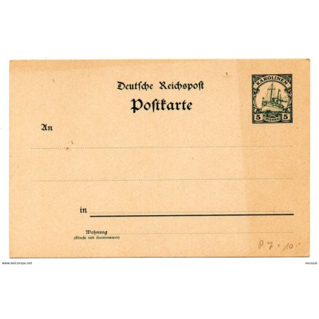 Entero postal de karolinen verde