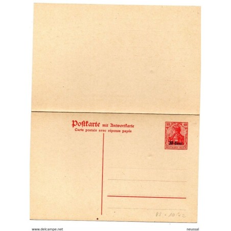 Entero postal doble  con sobrecarga de 10cents
