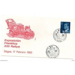 Carta con matasellos commemorativo exposicion filatelica de rallye 1980