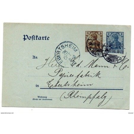 Entero postal de alemania circulado 1906
