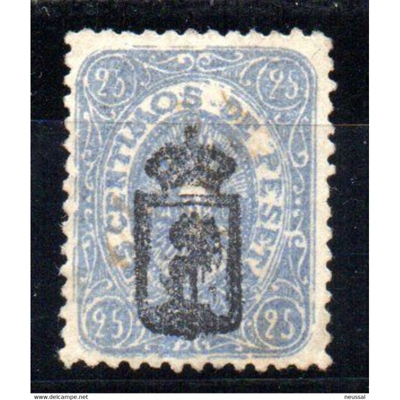 Sello 25 pesetas con sobrecarga escudo Sello 25 pesetas con sobrecarga escudo