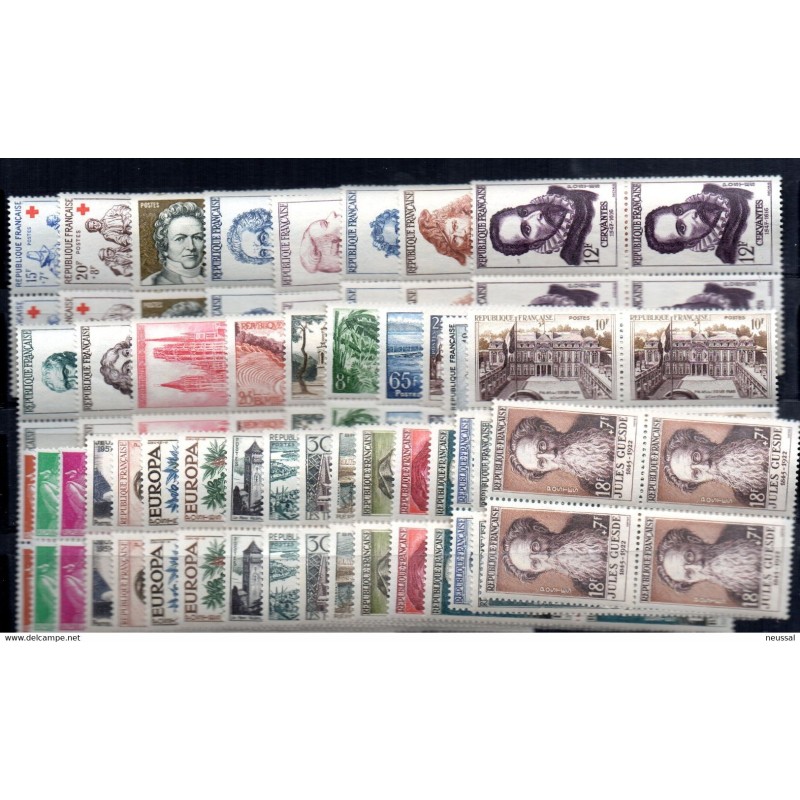 Año completo de 1957 en bloque de 4 Francia Año completo de 1957 en bloque de 4 Francia