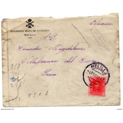 Carta de regimiento mixto de artilleria melilla de 1927