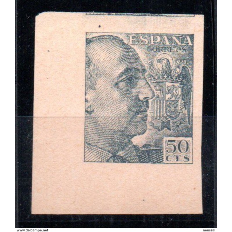 Sello n 927 sin dentar por detras cabeza franco España Sello n 927 sin dentar por detras cabeza franco España