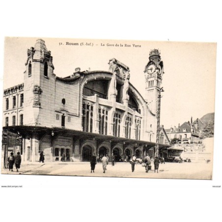 Tarjeta postal de  rouen  la gare  de la rue verte