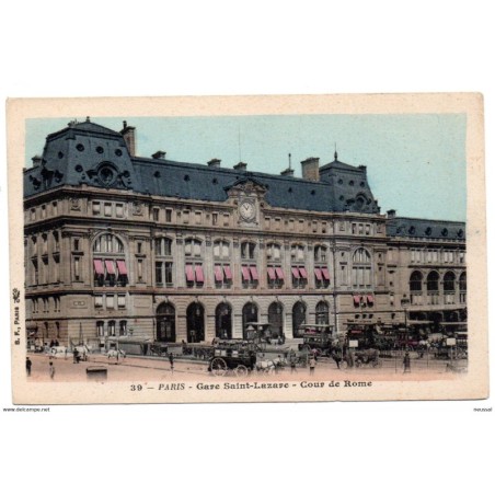 Tarjeta postal de  paris gare saint lazare