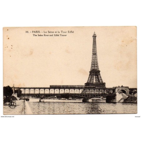 Tarjeta postal de paris  le seine et la tour eiffel
