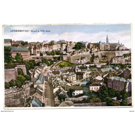 Tarjeta postal de luxemburgo grand et ville haute circulada