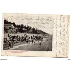 Tarjeta postal de beach scene at macatawa and ottawa beach circulada 1903