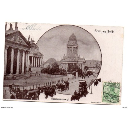 Tarjeta postal de gensdarmenmarkt circulada 1904