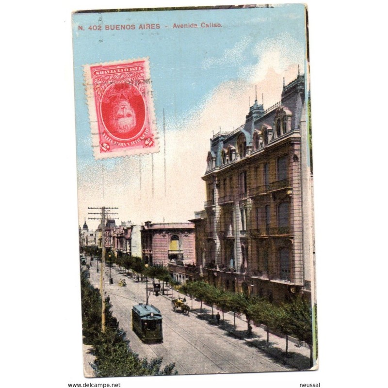 Tarjeta postal de buenos aires avenida callao circulada Tarjeta postal de buenos aires avenida callao circulada
