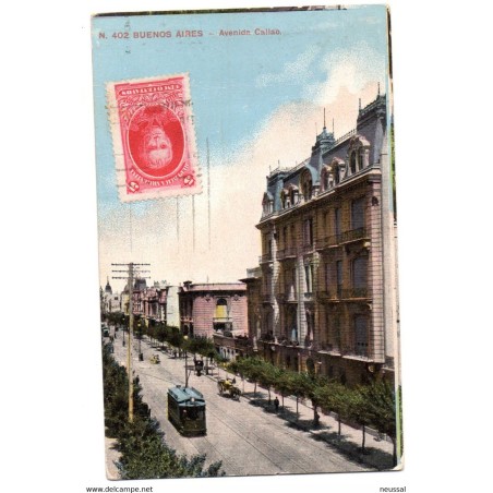 Tarjeta postal de buenos aires avenida callao circulada
