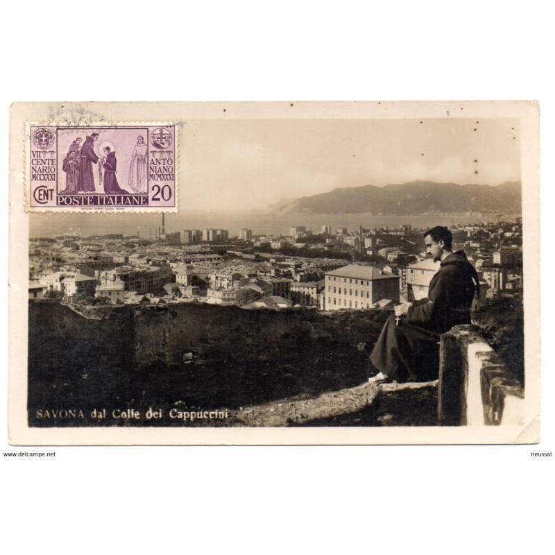 Tarjeta postal savona dal colle dei cappuccini Tarjeta postal savona dal colle dei cappuccini
