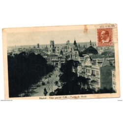 Tarjeta postal madrid  calle alcala circulada