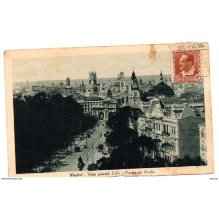 Tarjeta postal madrid  calle alcala circulada