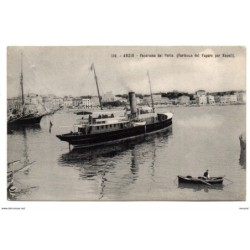 Tarjeta postal Anzio panorama del porto circulada 1908