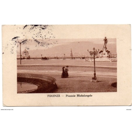Tarjeta postal firenze  piazzela michelangelo  circulada 1917