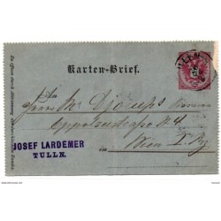 Entero postal de austria matasellos tulln 1887