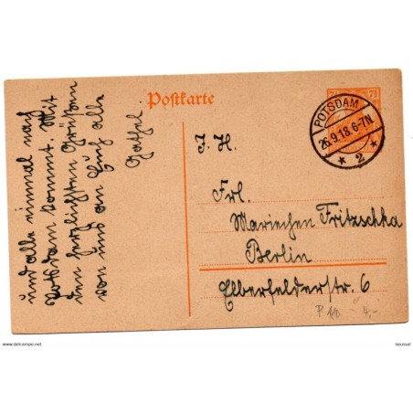Entero postal de alemania potsdam de 1918