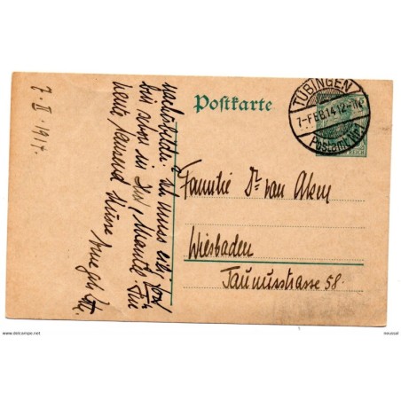 Entero postal de alemania matasellos tubingen 1914