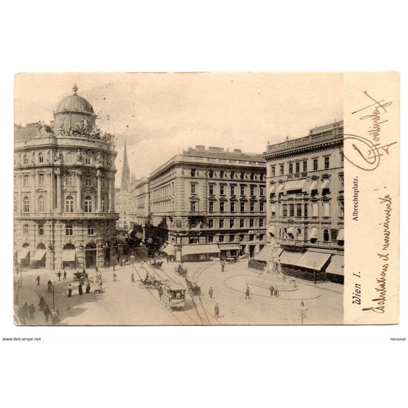 Tarjeta postal de albrechtsplatz wien circulada Tarjeta postal de albrechtsplatz wien circulada