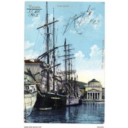 Tarjeta postal de  trieste  canal grande  circulada sellos austria