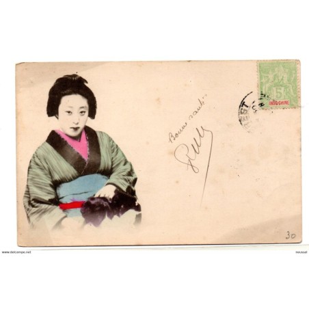 Tarjeta postal de  indochina circulada 1904