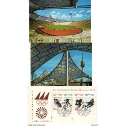 2 tarjetas  sobre de primer dia juegos olimpicos de 1972