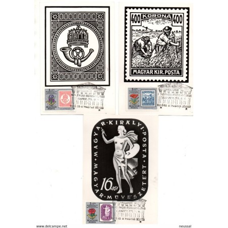 Serie de tarjetas maximas de hungria de 1971