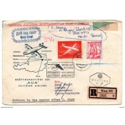 Carta con matasellos austria direccion israel1958