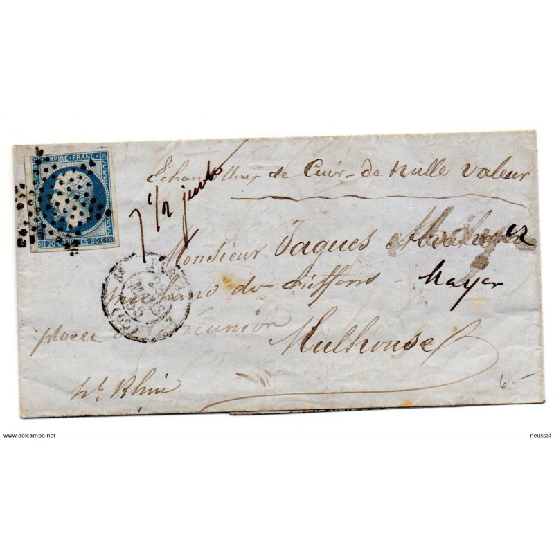 Carta de francia de 1855 matasello estrella Carta de francia de 1855 matasello estrella
