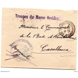 Carta  de 1915 matasellos de intendence militaire place de fez