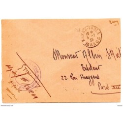 Carta  de 1933 maroc matasellos artilleria de montaña