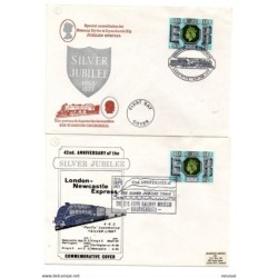 2 cartas de inglaterra matasellos trenes
