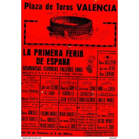 Poster de 1985  corrida de toros Valencia