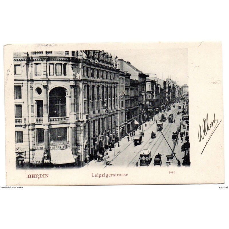 Tarjeta postal de berlin calle leipzigstrasse circulada de 1904 Tarjeta postal de berlin calle leipzigstrasse circulada de 1904