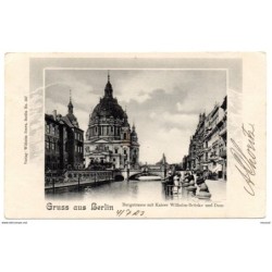 Tarjeta postal de berlin burgerstrasse mit kaiser wilhelmbrucke circulada de 1903