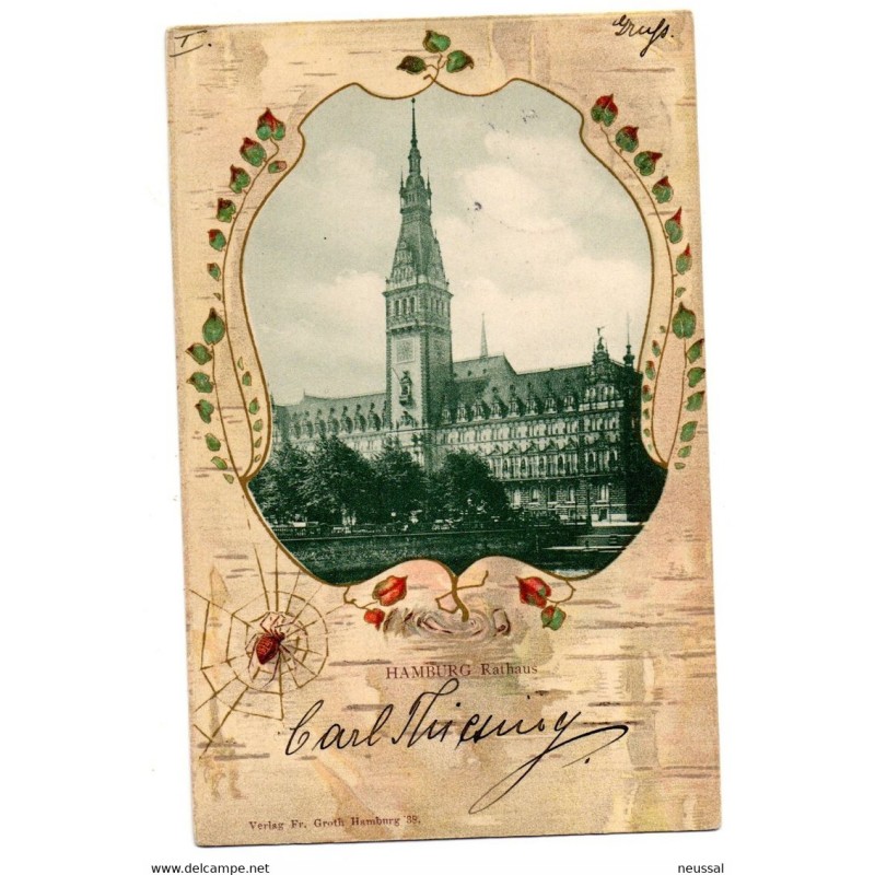 Tarjeta postal de hamburgo circulada de 1903 Tarjeta postal de hamburgo circulada de 1903
