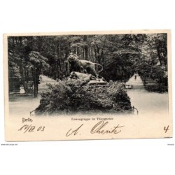 Tarjeta postal de berlin lowengruppe im thiergarten circulada de 1903