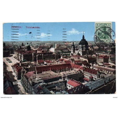 Tarjeta postal berlin totalansicht  circulada de 1914