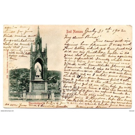 Tarjeta postal de bad nassau circulada 1902
