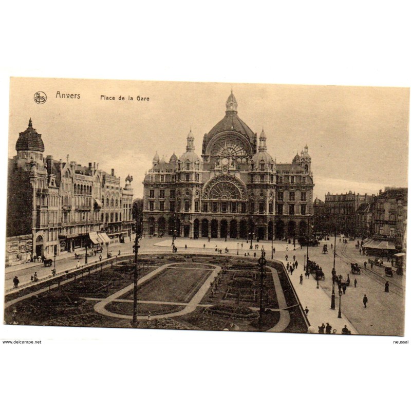 Tarjeta postal de anvers place de la gare Tarjeta postal de anvers place de la gare