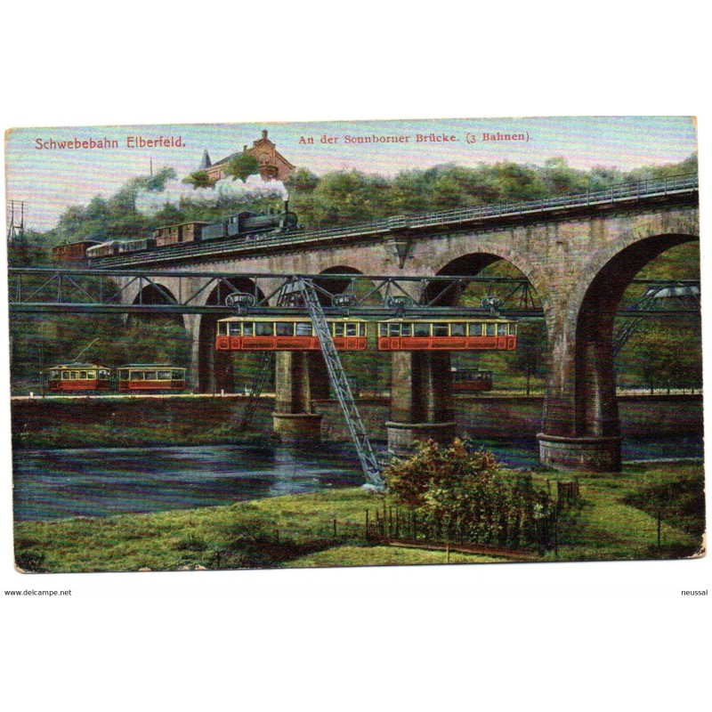 Tarjeta postal de schwebebahn elberfeld Alemania