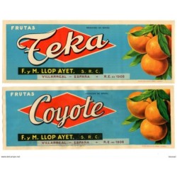 4 papeles de publicidad de naranjas diferentes tamaños