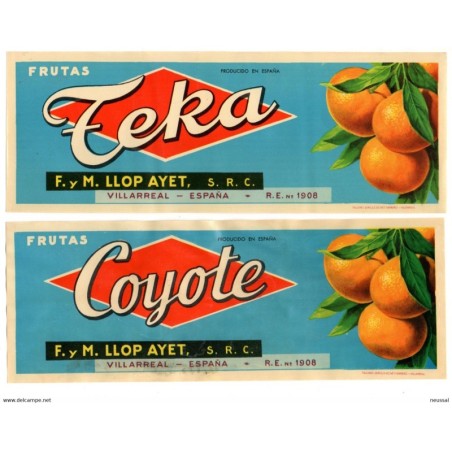 4 papeles de publicidad de naranjas diferentes tamaños