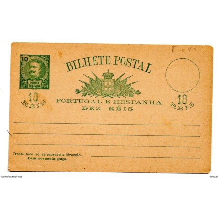 Tarjeta postal de ponta delgada 10 reis