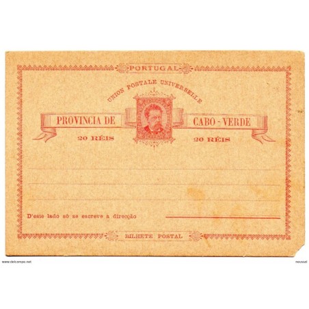 Tarjeta postal de cabo verde 20 reis