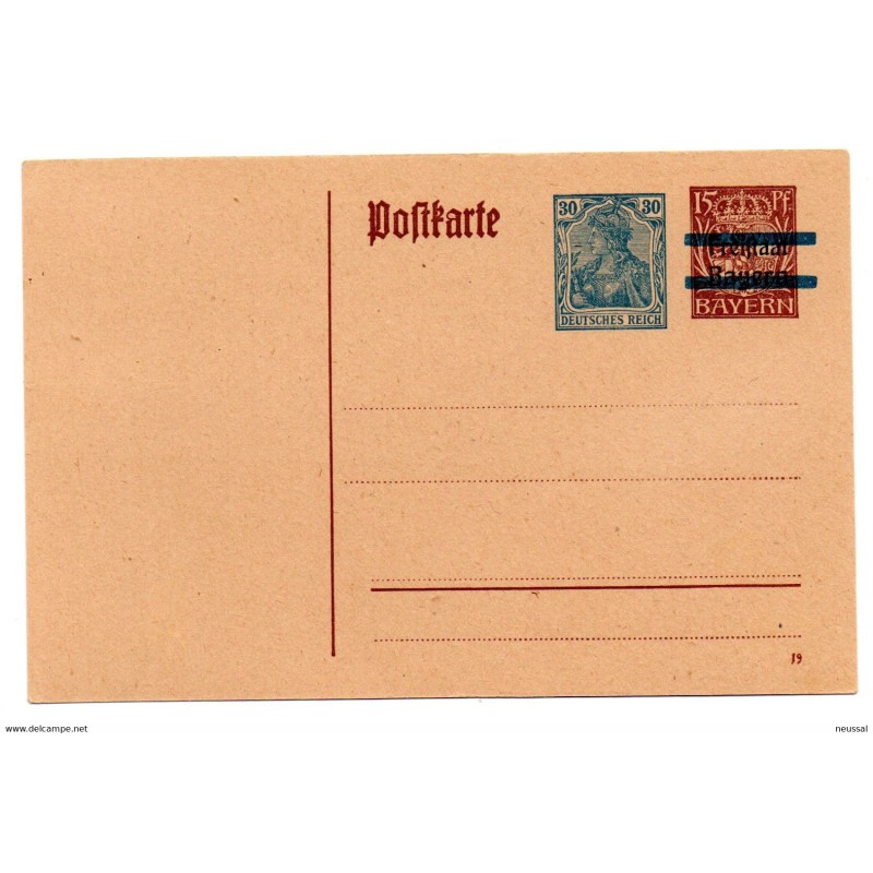 Entero postal con sobrecarga bayern Entero postal con sobrecarga bayern
