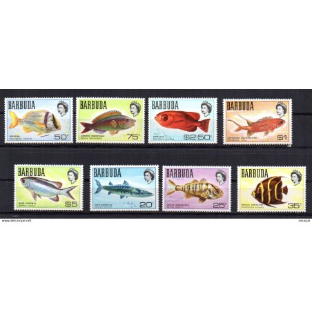 Sellos solo peces de 1968 Barbuda