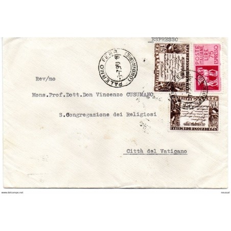 Carta con matasellos de palermo de 1960
